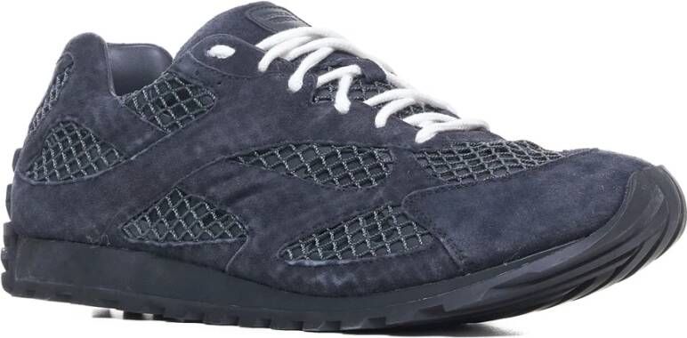 Bottega Veneta Blauwe Mesh en Suède Sneakers Blue Heren