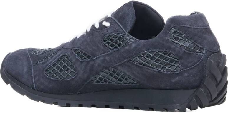 Bottega Veneta Blauwe Mesh en Suède Sneakers Blue Heren