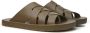 Bottega Veneta Gekruiste Band Khaki Rubber Sliders Green Heren - Thumbnail 9