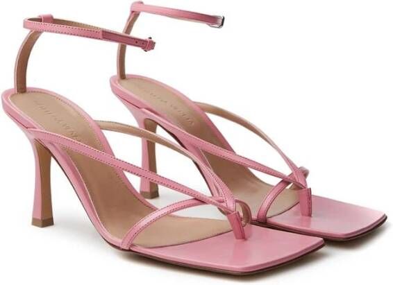 Bottega Veneta Elegante roze leren sandalen voor verfijnde stijl Pink Dames