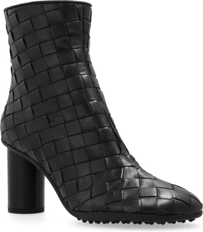 Bottega Veneta Gehakte enkellaarsjes Atomic Black Dames