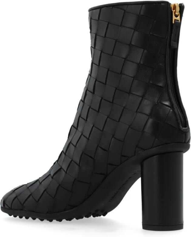 Bottega Veneta Gehakte enkellaarsjes Atomic Black Dames