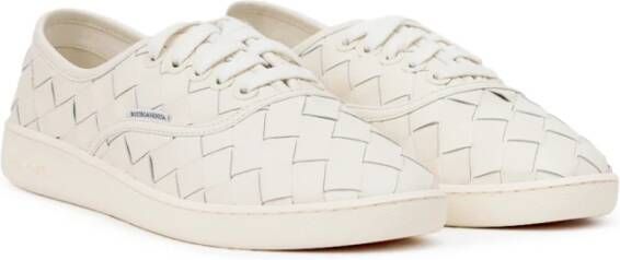 Bottega Veneta Gevlochten Leren Sneakers White Heren