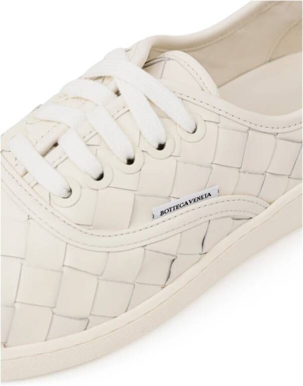 Bottega Veneta Gevlochten Leren Sneakers White Heren