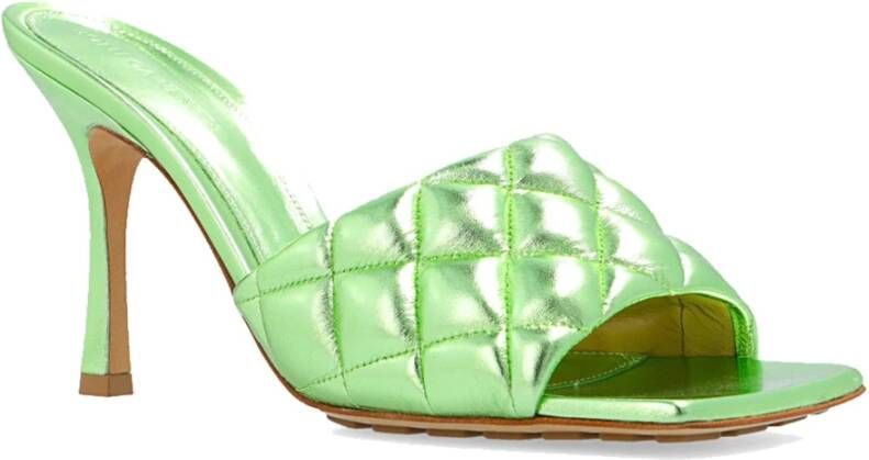 Bottega Veneta Gevoerde leren sandalen Green Dames