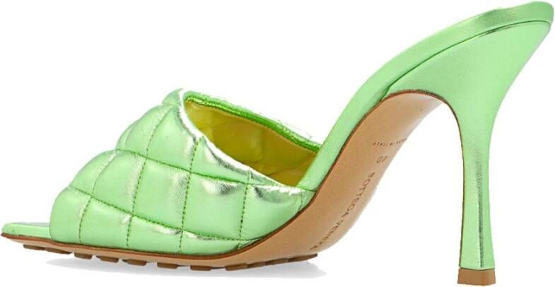 Bottega Veneta Gevoerde leren sandalen Green Dames