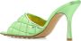 Bottega Veneta Gevoerde leren sandalen Green Dames - Thumbnail 3