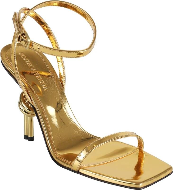 Bottega Veneta Gouden metallic sandalen met hoge hak Yellow Dames