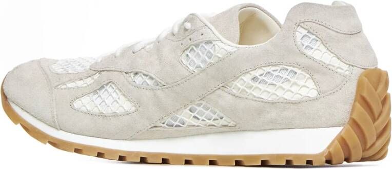 Bottega Veneta Grijze Suède Mesh Orbit Sneakers Beige Heren