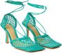 Bottega Veneta Groene Katoenen Leren Dames Sandaal Green Dames - Thumbnail 3