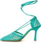 Bottega Veneta Groene Katoenen Leren Dames Sandaal Green Dames - Thumbnail 8