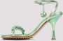 Bottega Veneta Groene Leren Hakken Sandalen Green Dames - Thumbnail 2