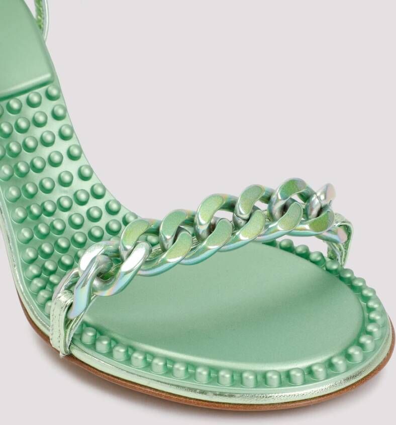 Bottega Veneta Groene Leren Hakken Sandalen Green Dames