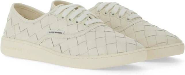 Bottega Veneta Intrecciato Leren Sneakers Verhoog Collectie Beige Heren