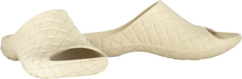 Bottega Veneta Intrecciato Rubber Slides Beige Heren