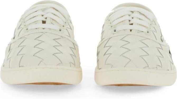 Bottega Veneta Intreccio Motif Leren Sneakers White Dames