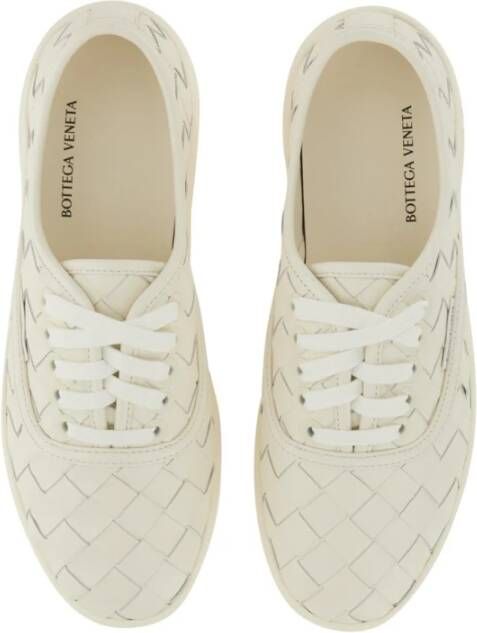 Bottega Veneta Intreccio Motif Leren Sneakers White Dames