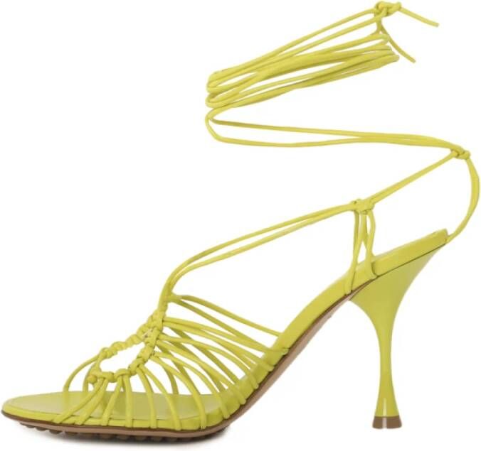 Bottega Veneta Kiwi Leren Open Teen Sandalen Green Dames