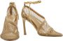 Bottega Veneta Leren en Mesh Stiletto Sandalen Beige Dames - Thumbnail 2