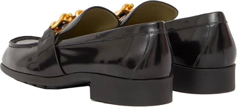 Bottega Veneta Leren Loafers met Goudkleurige Hardware Black Dames