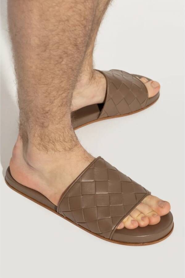 Bottega Veneta Leren slides Brown Heren