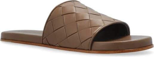 Bottega Veneta Leren slides Brown Heren