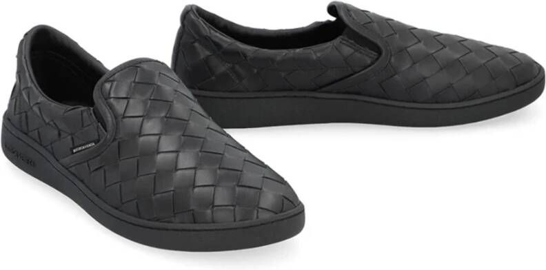 Bottega Veneta Leren sneakers met Intrecciato-weefsel Black Heren