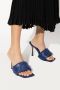 Bottega Veneta Donkerblauwe Heeled Mules met Intreccio Weave Blue Dames - Thumbnail 3