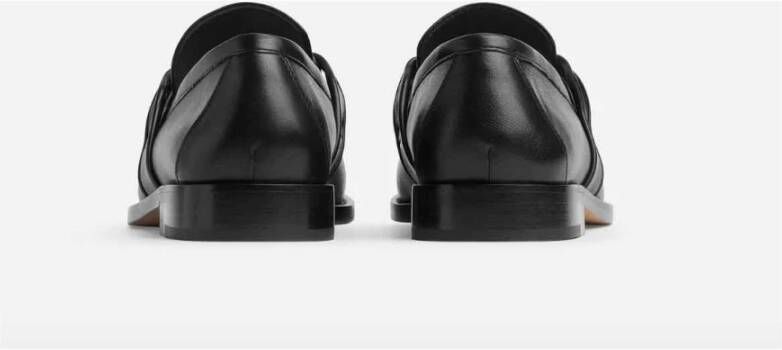 Bottega Veneta Metalen Knoop Leren Loafers Zwart Black Dames