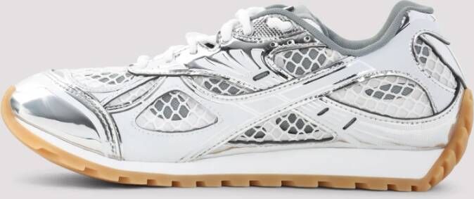 Bottega Veneta Metallic Sneakers Verhoog Stijl Gray Dames