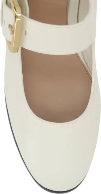 Bottega Veneta Platte Mary-Jane Schoenen Ivoor Leer Beige Dames