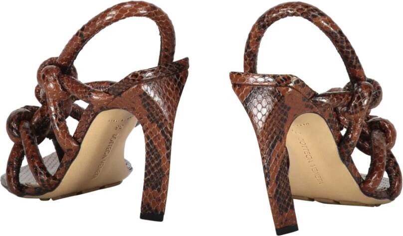 Bottega Veneta Slangenprint Leren Slingback Pumps Brown Dames