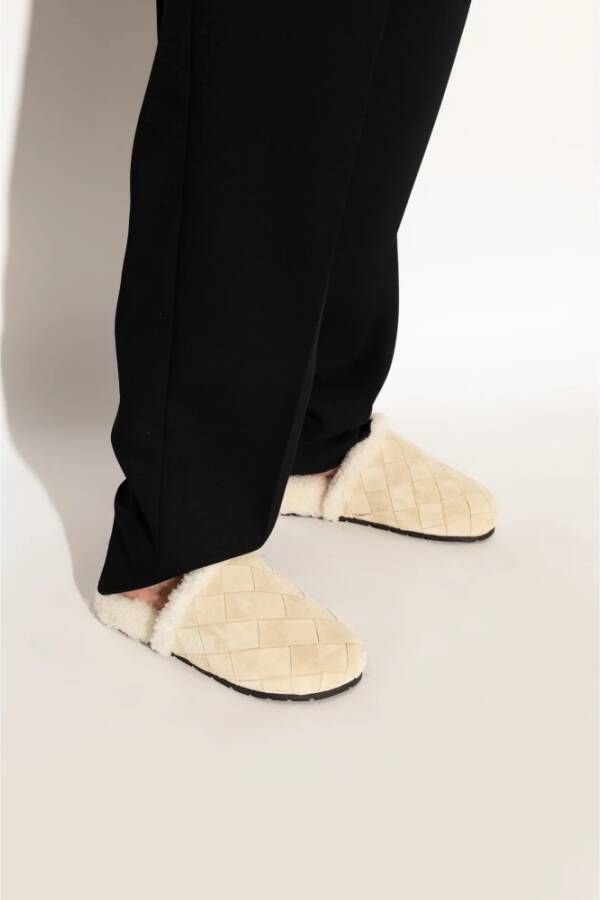 Bottega Veneta Slides Reggie Beige Dames