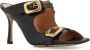 Bottega Veneta Donkerbruine leren sandalen met vierkante neus en metalen gesp Brown Dames - Thumbnail 5