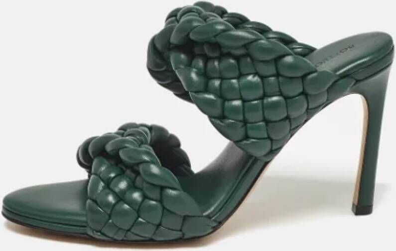 Bottega Veneta Vintage Pre-owned Fabric sandals Green Dames