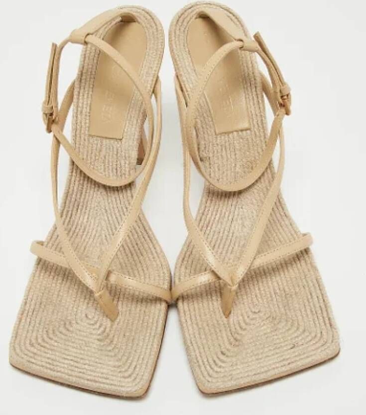 Bottega Veneta Vintage Pre-owned Leather sandals Beige Dames