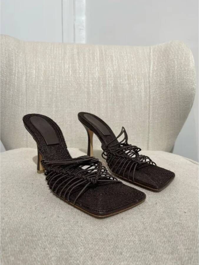 Bottega Veneta Vintage Pre-owned Leather sandals Brown Dames