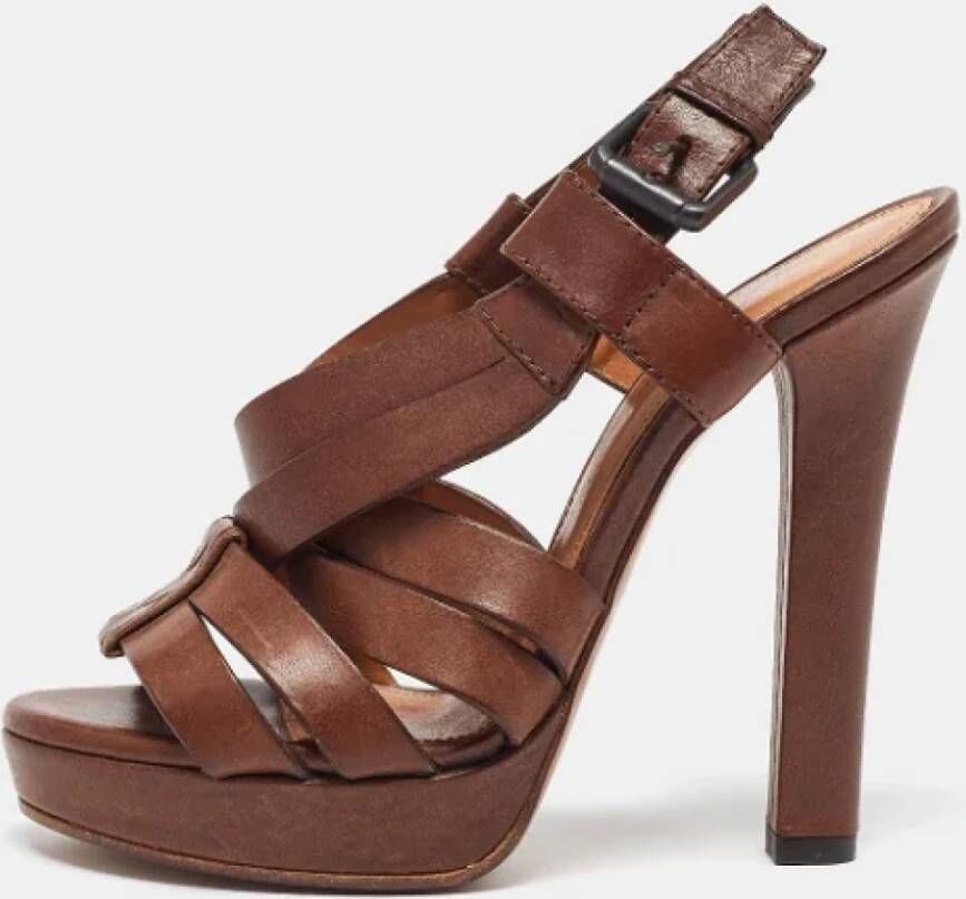 Bottega Veneta Vintage Pre-owned Leather sandals Brown Dames