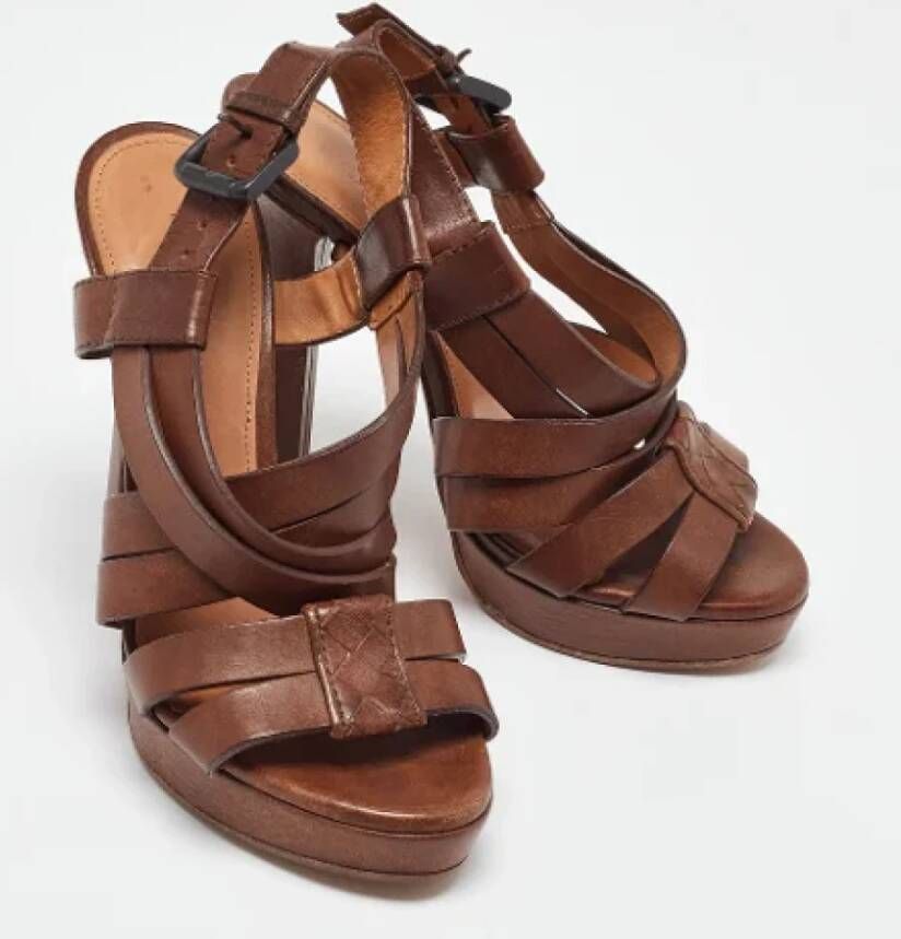 Bottega Veneta Vintage Pre-owned Leather sandals Brown Dames