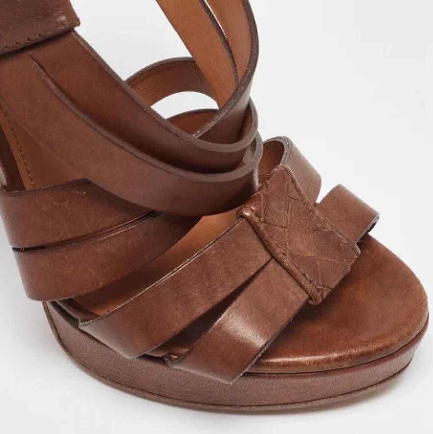 Bottega Veneta Vintage Pre-owned Leather sandals Brown Dames