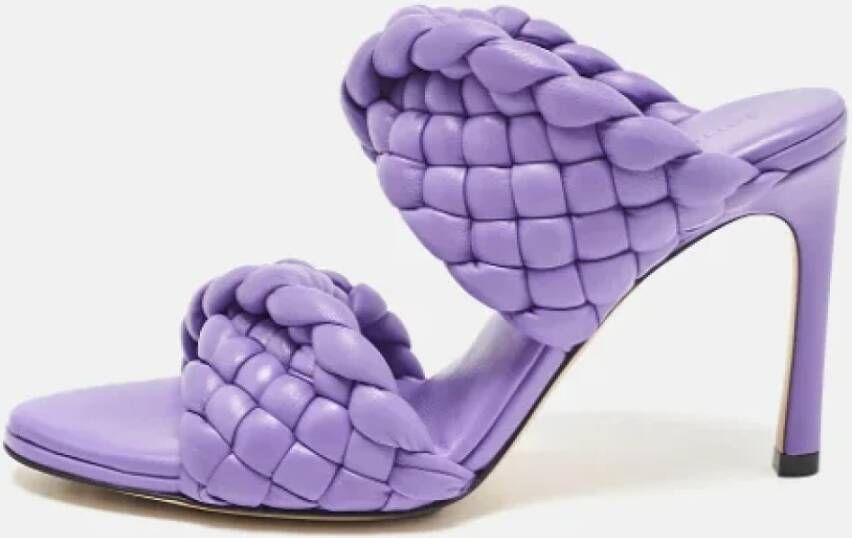 Bottega Veneta Vintage Pre-owned Leather sandals Purple Dames