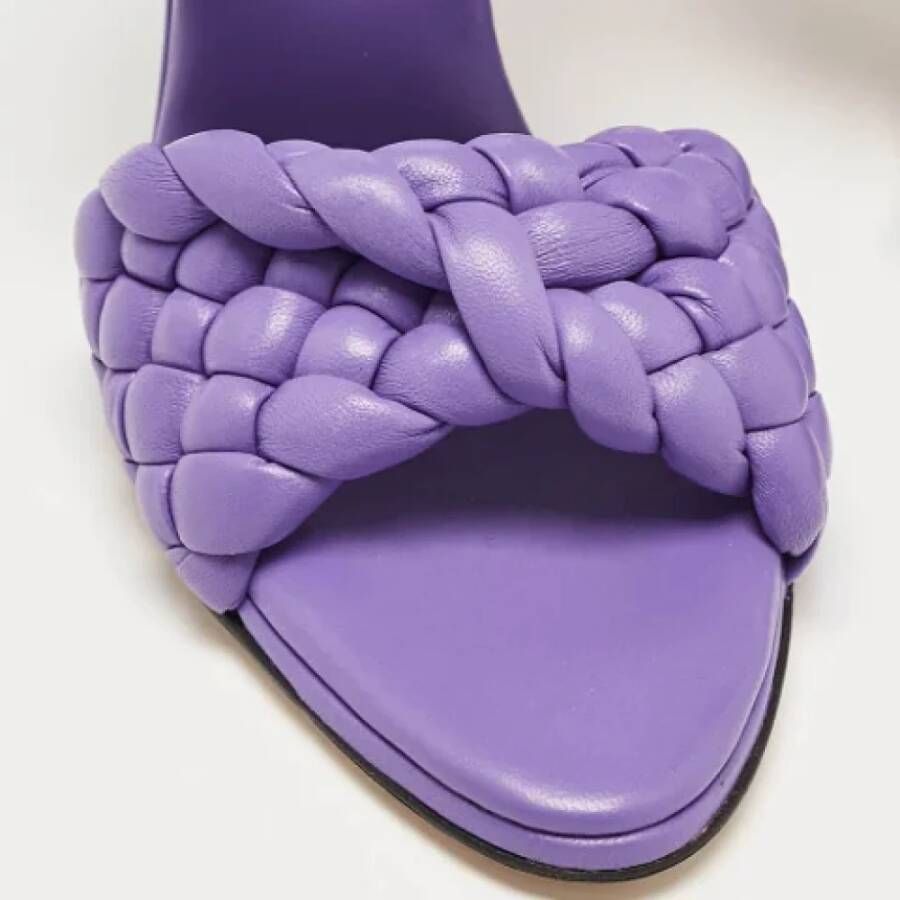 Bottega Veneta Vintage Pre-owned Leather sandals Purple Dames