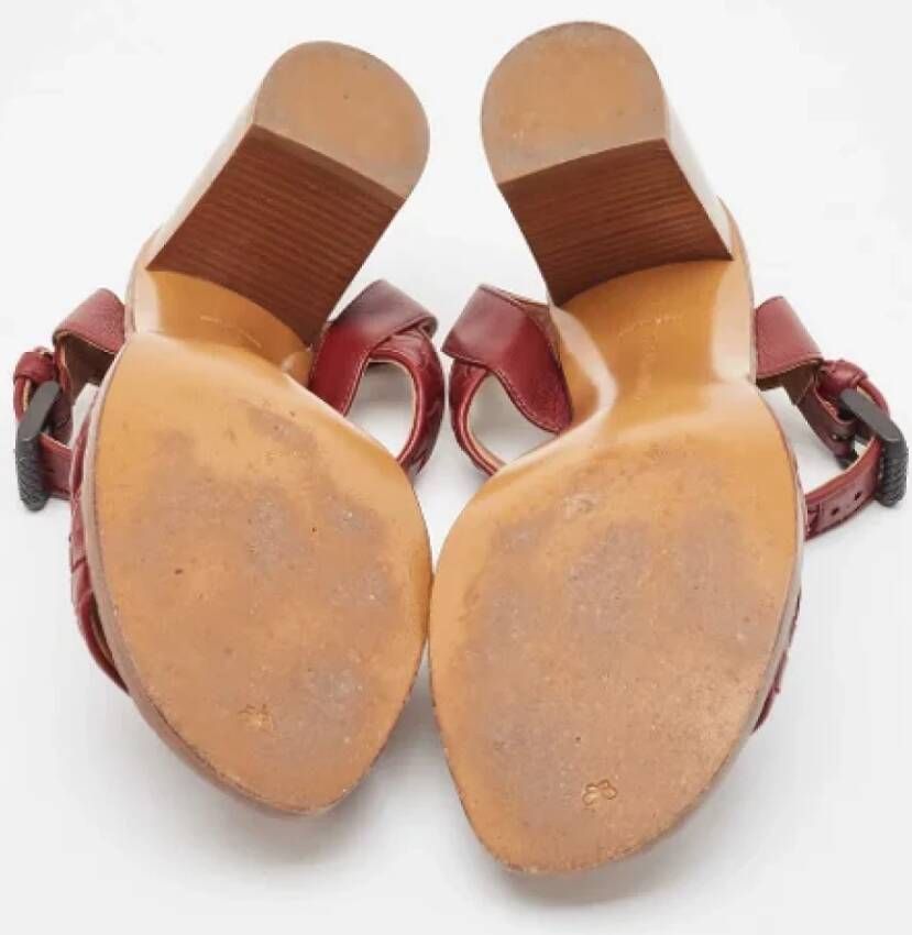 Bottega Veneta Vintage Pre-owned Leather sandals Red Dames