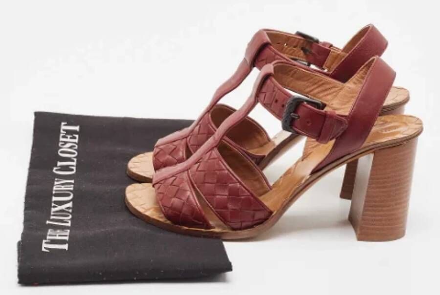 Bottega Veneta Vintage Pre-owned Leather sandals Red Dames