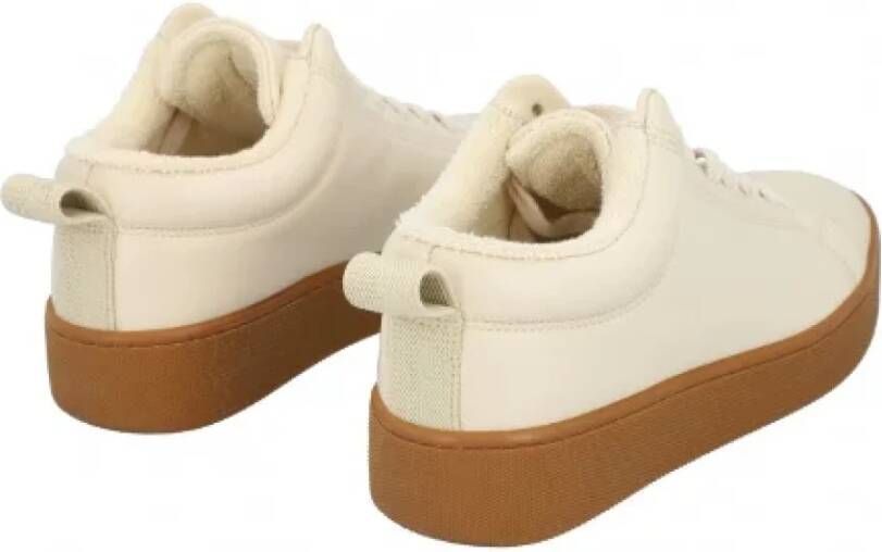 Bottega Veneta Vintage Pre-owned Leather sneakers Beige Dames