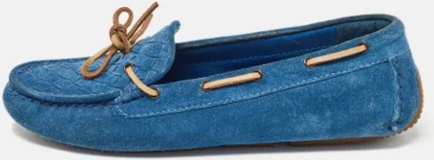 Bottega Veneta Vintage Pre-owned Suede flats Blue Dames