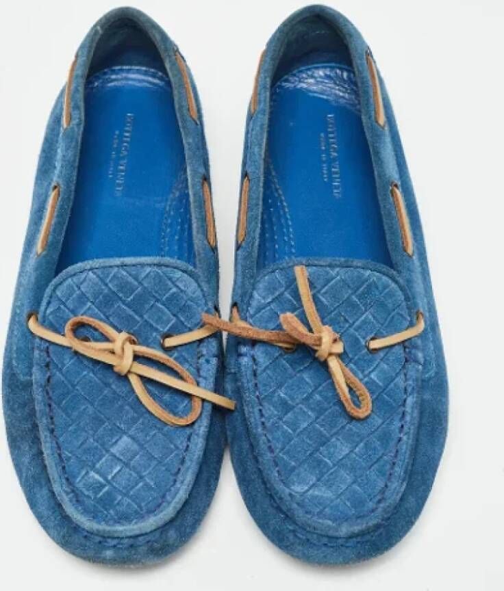 Bottega Veneta Vintage Pre-owned Suede flats Blue Dames