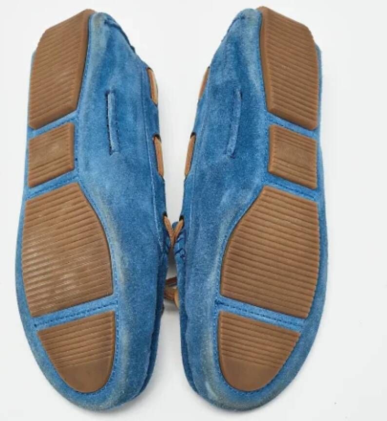 Bottega Veneta Vintage Pre-owned Suede flats Blue Dames