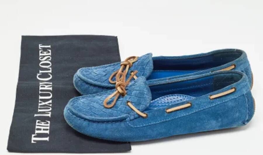 Bottega Veneta Vintage Pre-owned Suede flats Blue Dames