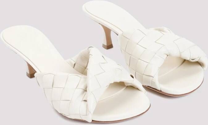 Bottega Veneta Witte Leren Muiltjes Luxe Schoenen White Dames